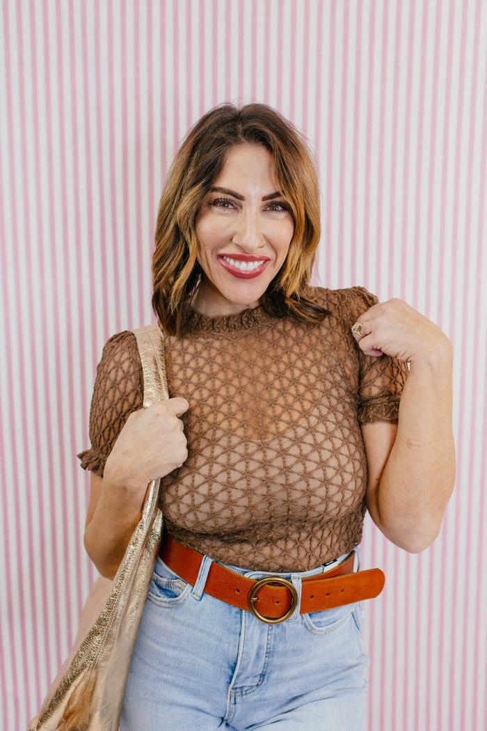 Cocoa Crochet Top - Macoma Boutique100 Short Sleeve