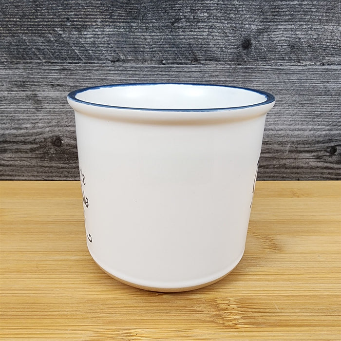 Coffee Mug Graduation Saying Embossed White Ceramic Tea Cup Blue Sky Spectrum