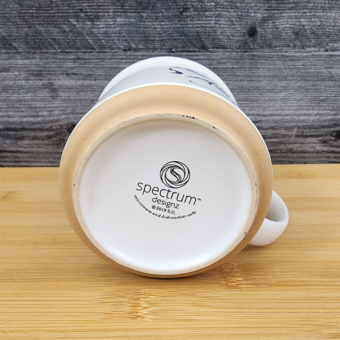Coffee Mug Graduation Saying Embossed White Ceramic Tea Cup Blue Sky Spectrum