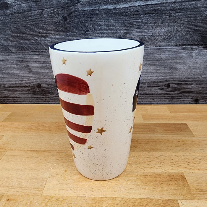 Coffee Mug Red and White Heart Flag 16oz 473ml Ceramic Tea Cup