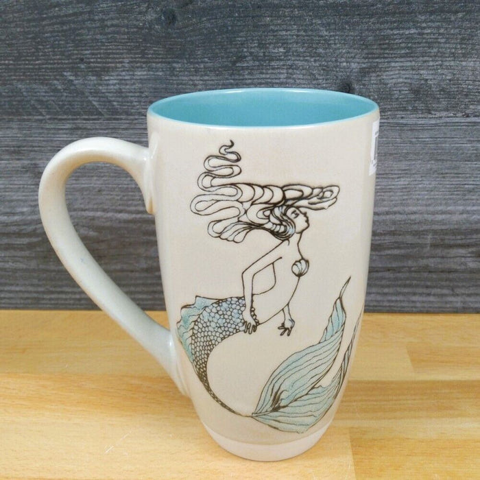 Coffee Mug with Mermaid 18oz (532ml) Tall Ceramic Tea Cup Sea Life By Blue Sky