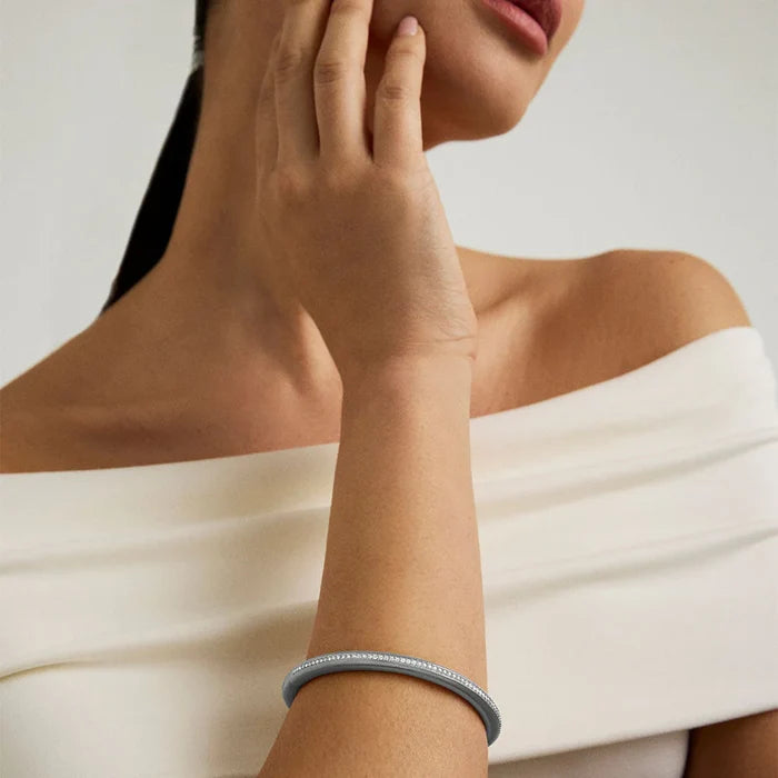 Colette Pave Bangle Bracelet - Silver