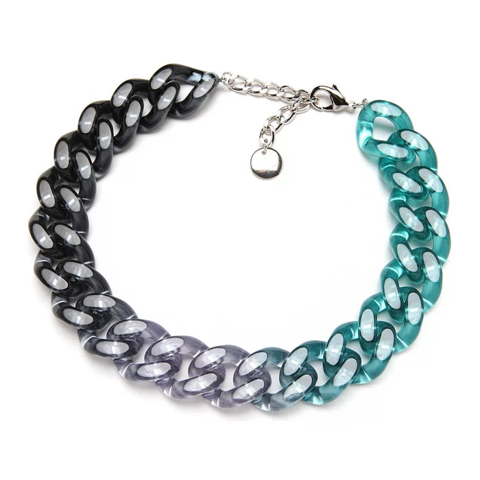COLETTE PLUME LINK NECKLACE - SEA MIST