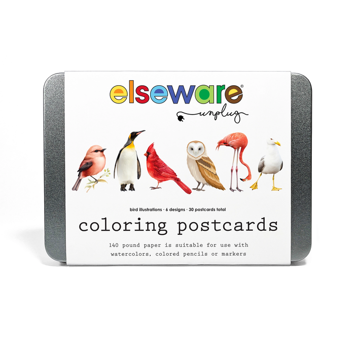Coloring Postcards - Birds (6 Designs/30 Cards)