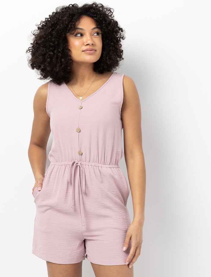 Combinaison short encolure en V