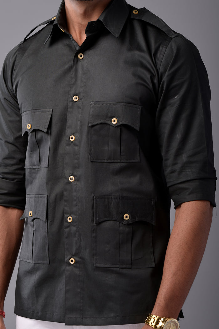 Comfy Dark Green Hunting Style Shirt