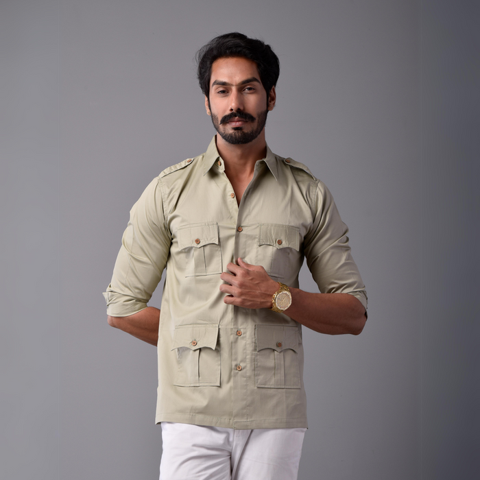 Comfy Moss Green Hunting Style Shirt