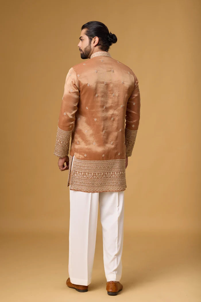 Royale Copper Kurta Pajama Set for Men – Front View | Mahavir NX