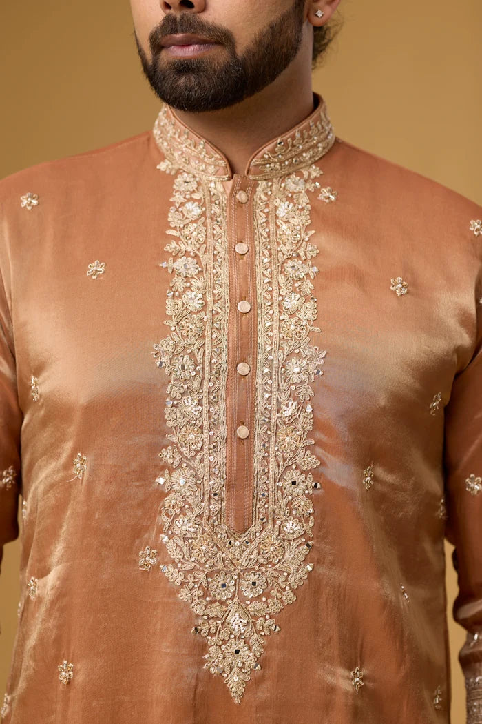 Premium Copper Embroidered Kurta – Celebration Wear | Mahavir NX