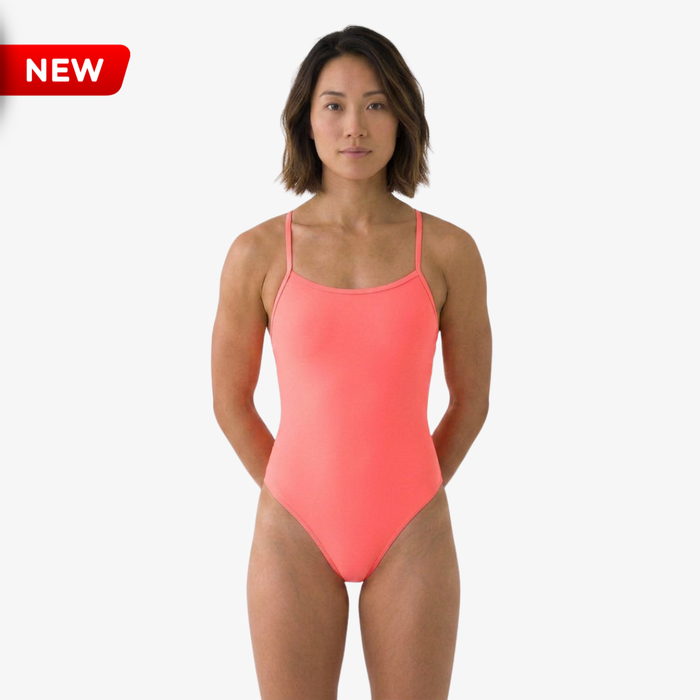 Coral Open-Back One-Piece Training Swimsuit by Norca - Norca Athletic Swimwear