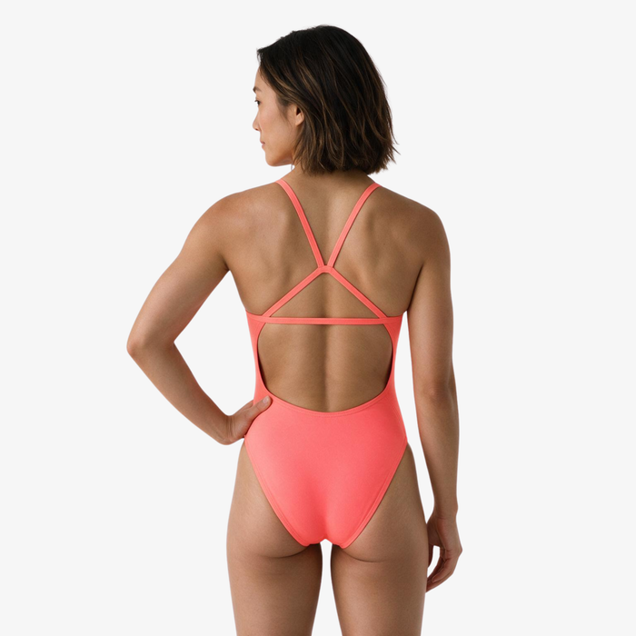 Coral Open-Back One-Piece Training Swimsuit by Norca - Norca Athletic Swimwear