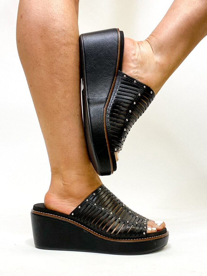 Corky's Black Much Better Sandals - Macoma Boutique302 Wedges & Heels
