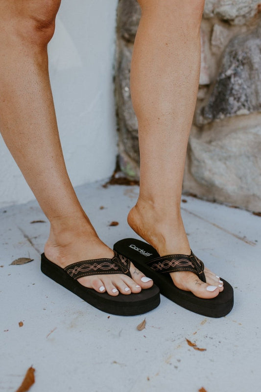 Corky's Black Overboard Sandals - Macoma Boutique304 Sandals