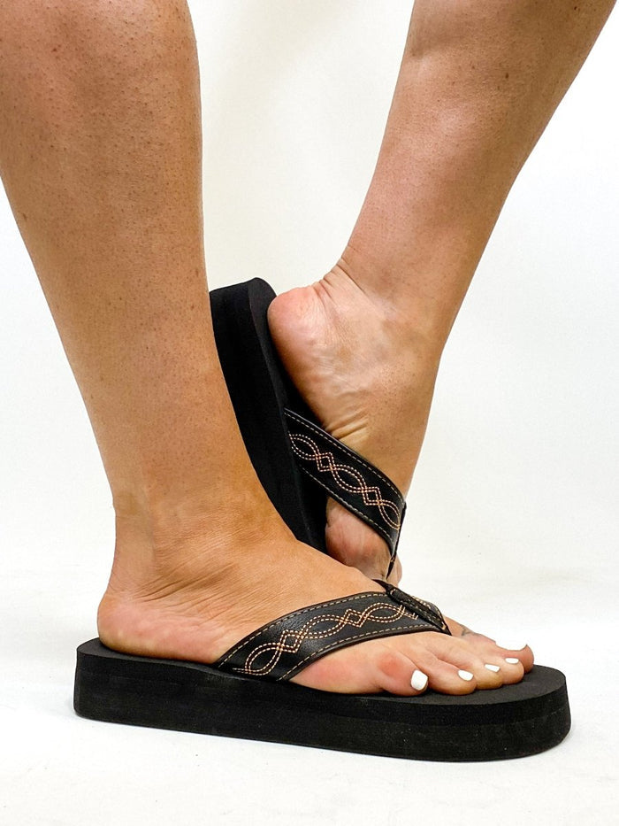 Corky's Black Overboard Sandals - Macoma Boutique304 Sandals