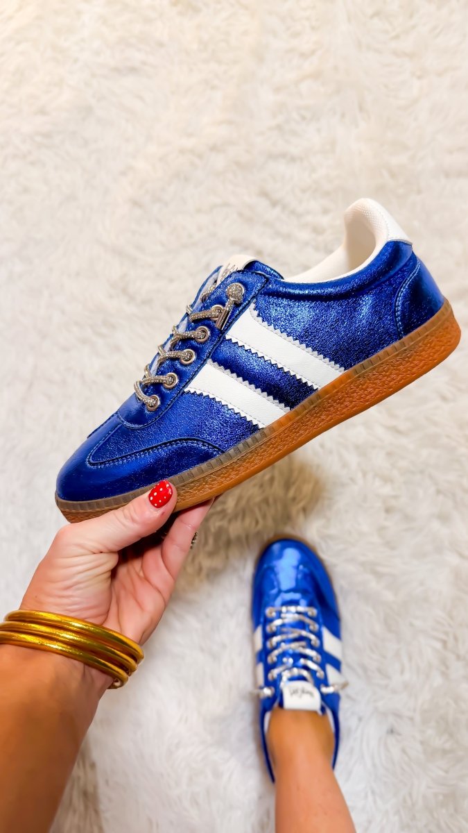 Corky's Blue Metallic Heads Up Sneakers - Macoma Boutique301 Sneakers