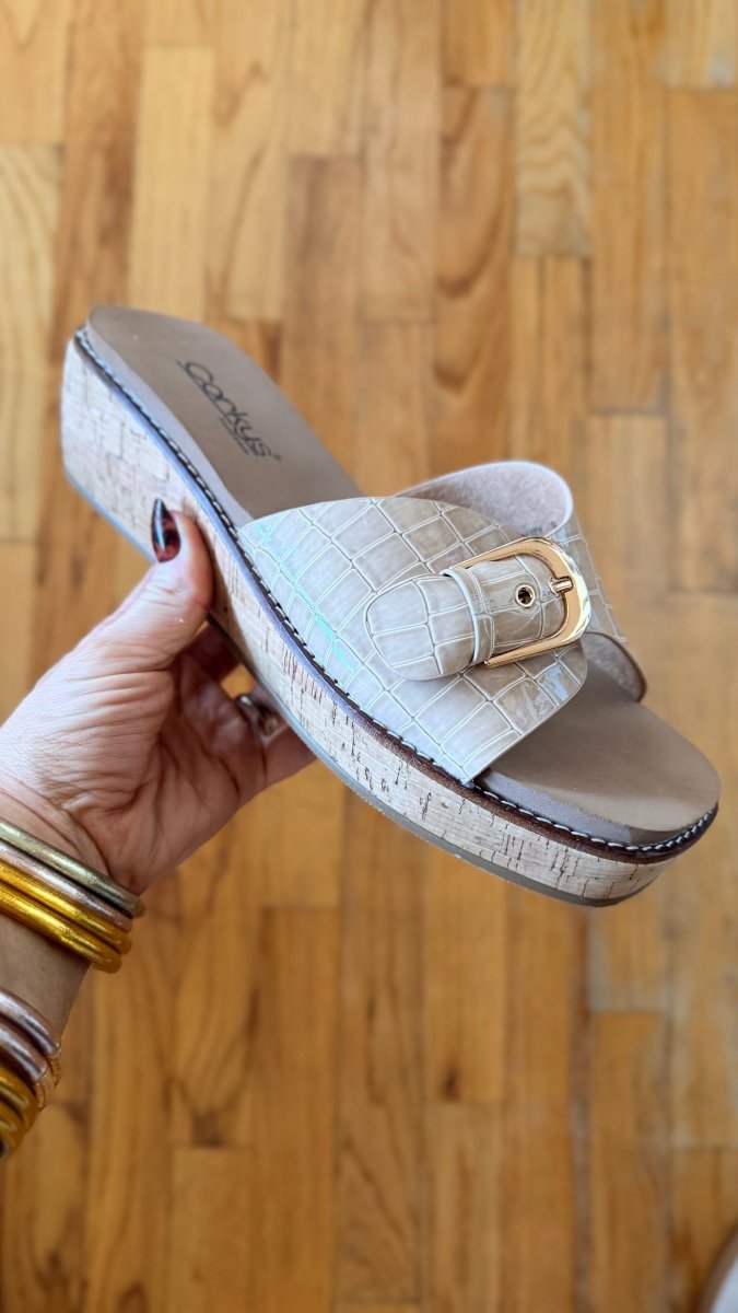 Corky's Cognac Patent Croco Reality Sandals - Macoma Boutique304 Sandals