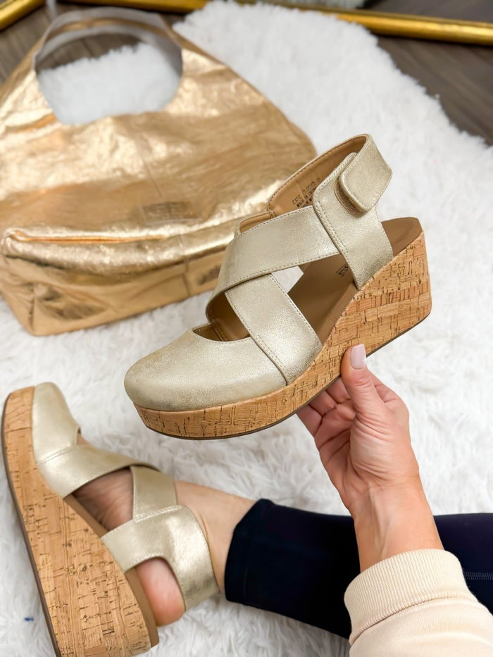 Corky's Gold Wash Metallic Case Closed Wedges - Macoma Boutique302 Wedges & Heels