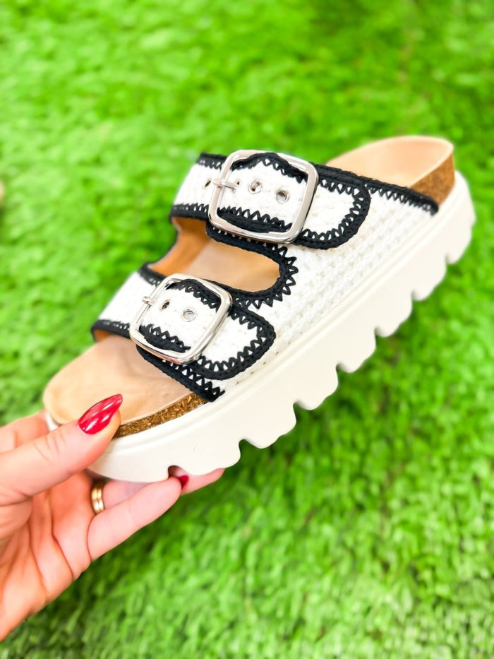 Presale: Corky's Ivory Black Rumor Has It Sandals - Macoma Boutique304 Sandals