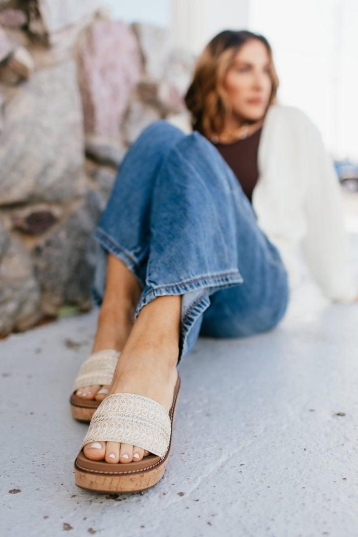 Corky's Ivory Wanderlust Sandals - Macoma Boutique302 Wedges & Heels