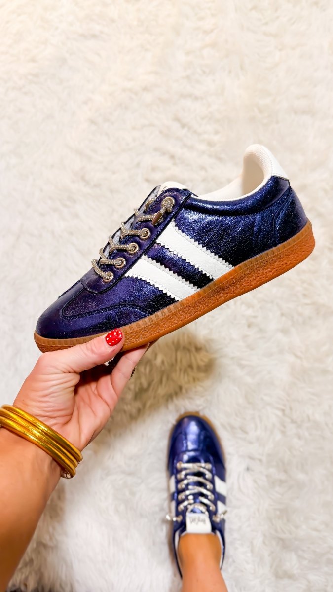 Corky's Navy Metallic Heads Up Sneakers - Macoma Boutique301 Sneakers