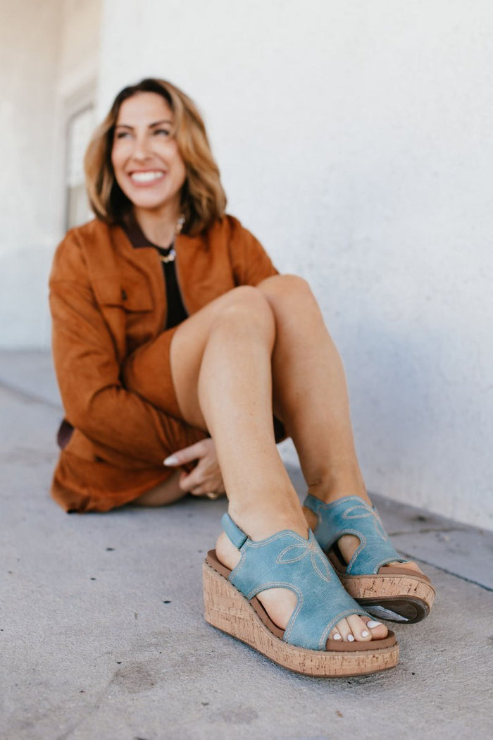 Corky's Turquoise Darlin Wedges - Macoma Boutique302 Wedges & Heels