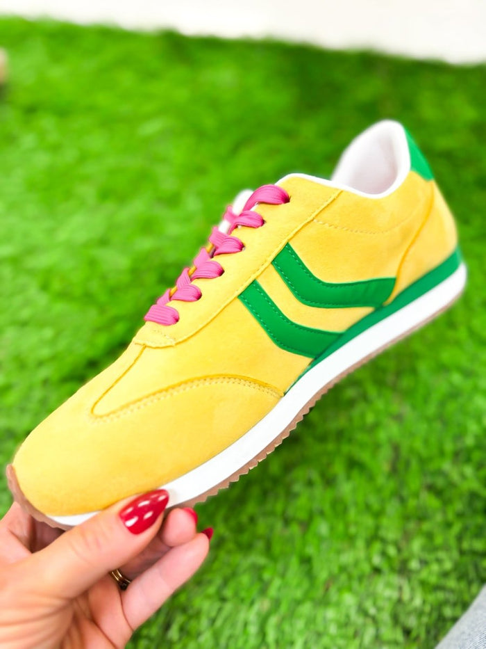 Presale: Corky's Yellow Green Combo Kickoff Sneakers - Macoma Boutique301 Sneakers