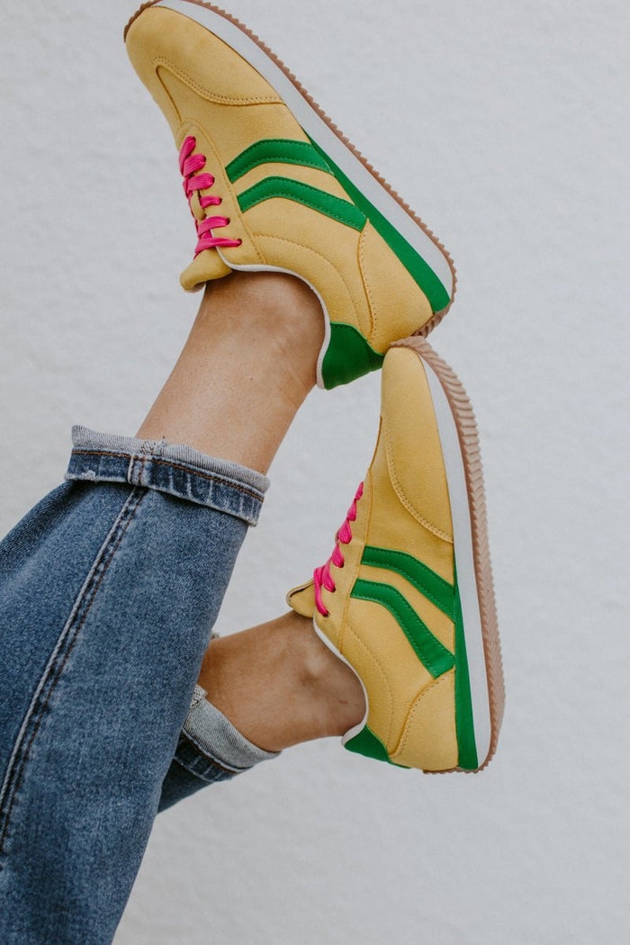 Corky's Yellow Green Combo Kickoff Sneakers - Macoma Boutique301 Sneakers