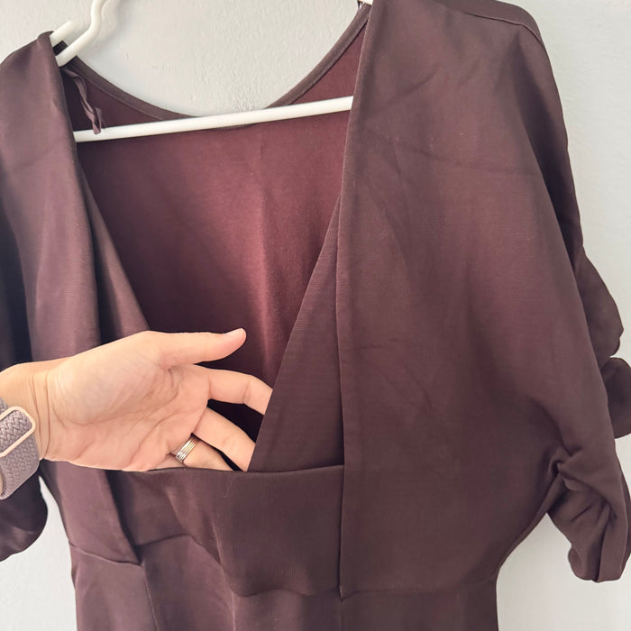 COS / Dark brown rayon/nylon dress / Women L