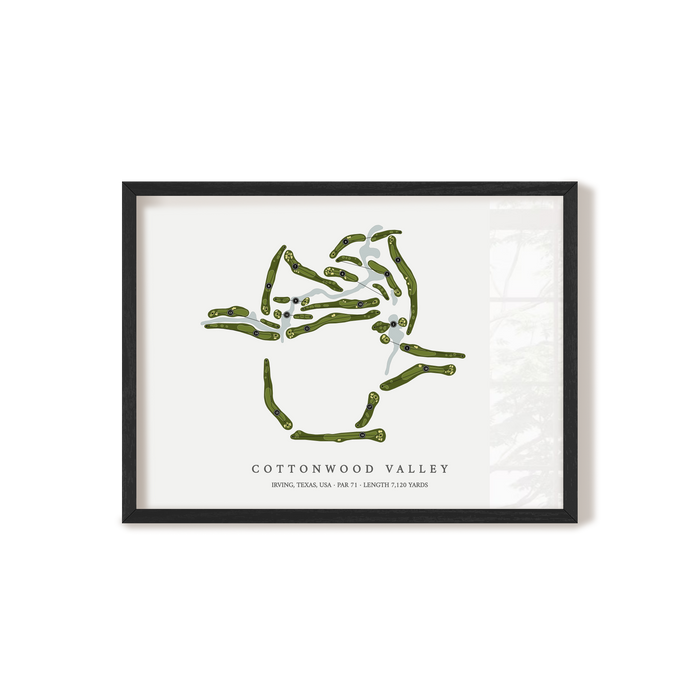 Cottonwood Valley | Golf Course Map | Black Frame