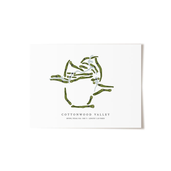 Cottonwood Valley | Golf Course Map | Unframed