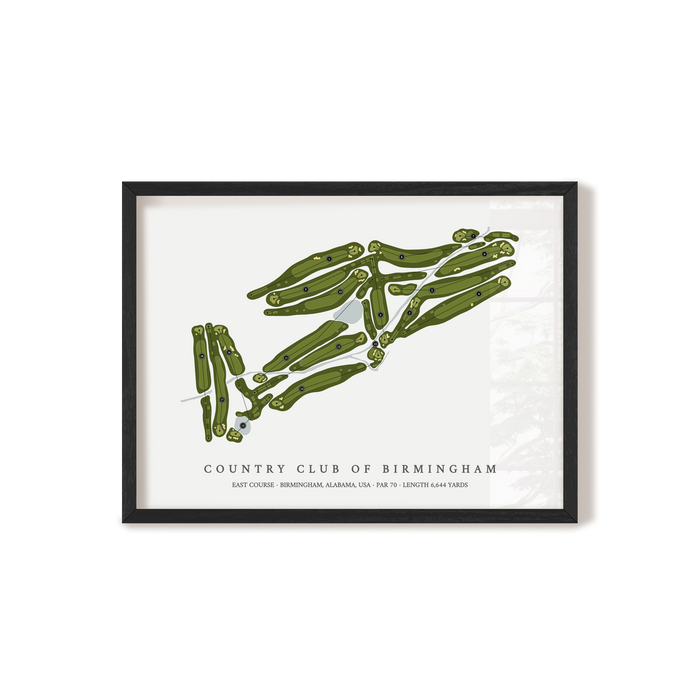 Country Club of Birmingham - East Course | Golf Course Map | Black Frame