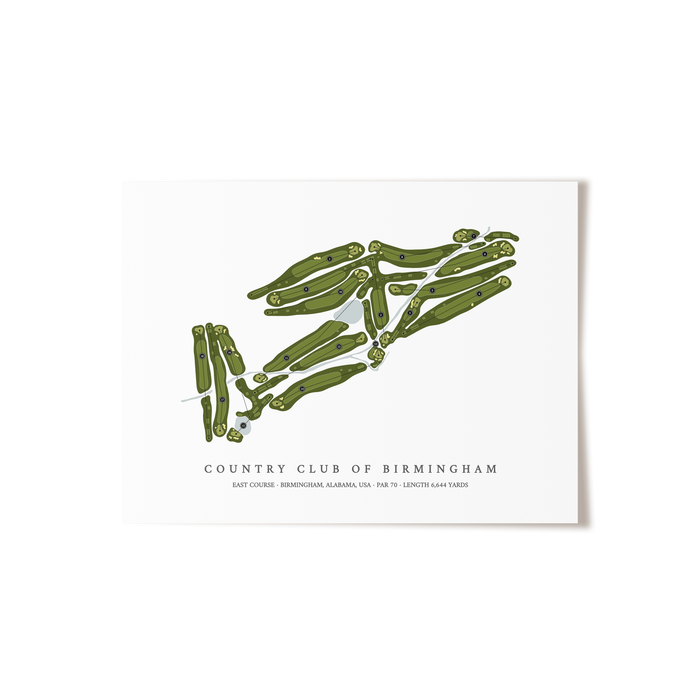 Country Club of Birmingham - East Course | Golf Course Map | Unframed