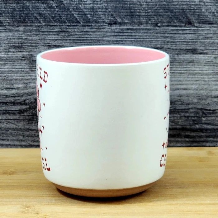 Country Western Coffee Mug Pink Wild Cowgirl Ceramic Tea Cup Blue Sky 18oz