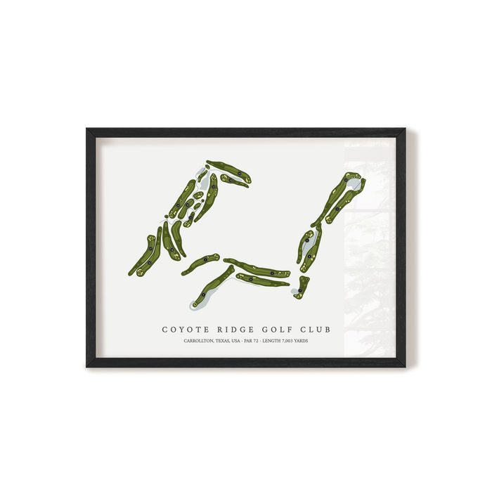 Coyote Ridge Golf Club | Golf Course Map | Black Frame