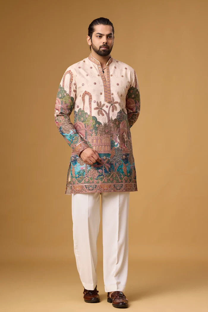Scenic Art Kurta for Men – Wedding & Festival Wear | Mahavir NX