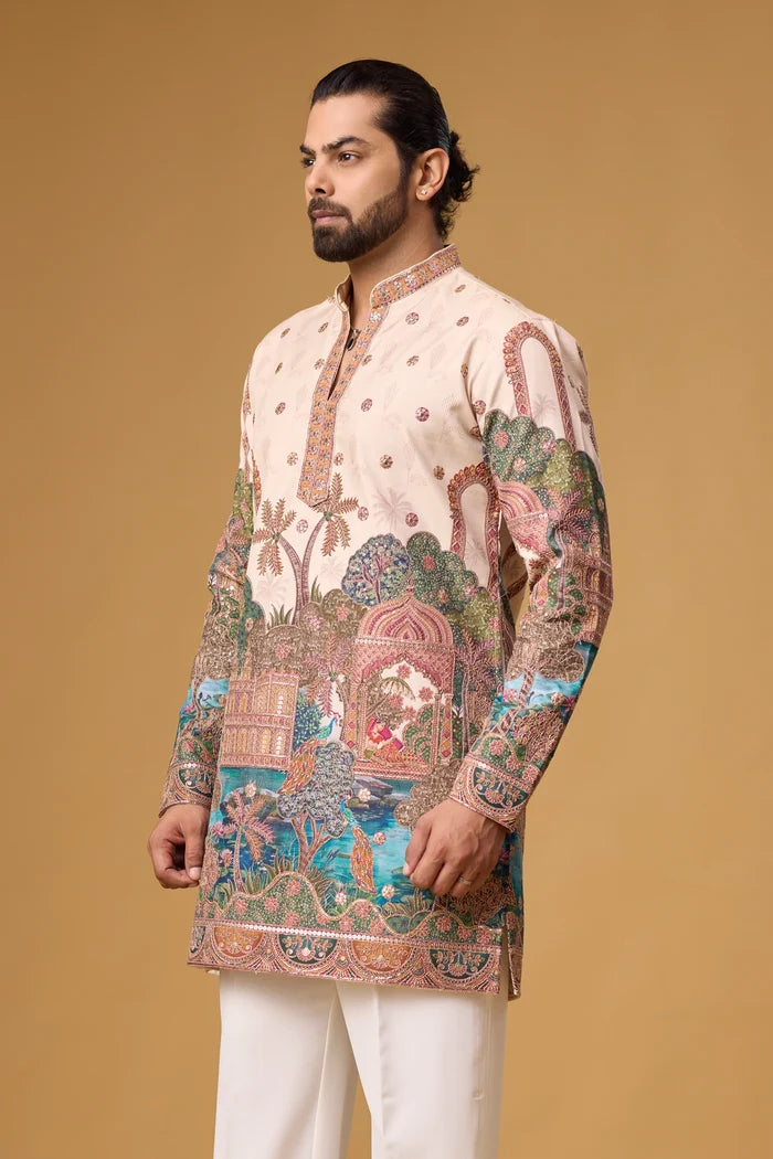 Buy Cream Ethnic Kurta Set for Men Online India | Mahavir NX