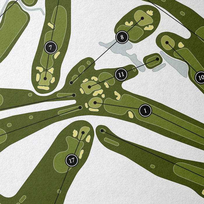 Crestmont Country Club | Golf Course Print | Close Up