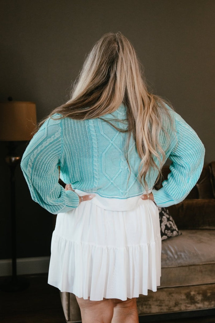 Cross My Heart Sweater In Aqua - Macoma Boutique120 Long Sleeve