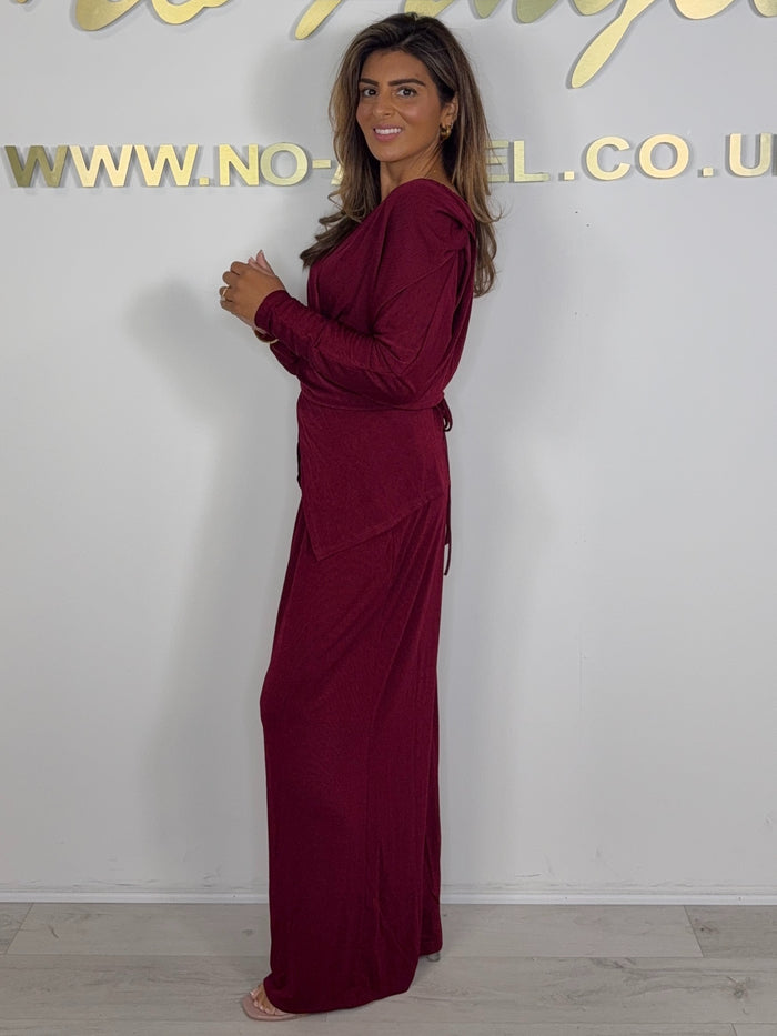 Cross Over Tie Back Top & Trouser Co-ord ( 4 Colours)