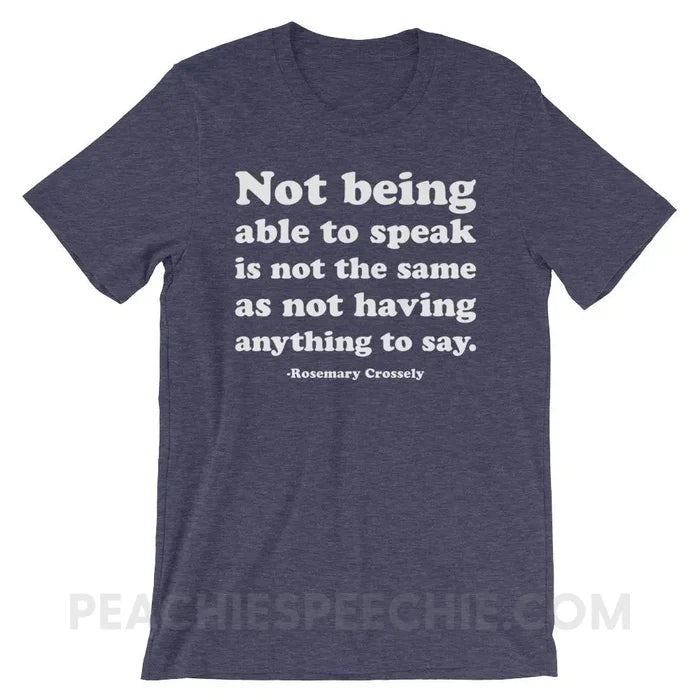 Crossely Quote Premium Soft Tee - Heather Midnight Navy / XS - T-Shirts & Tops peachiespeechie.com