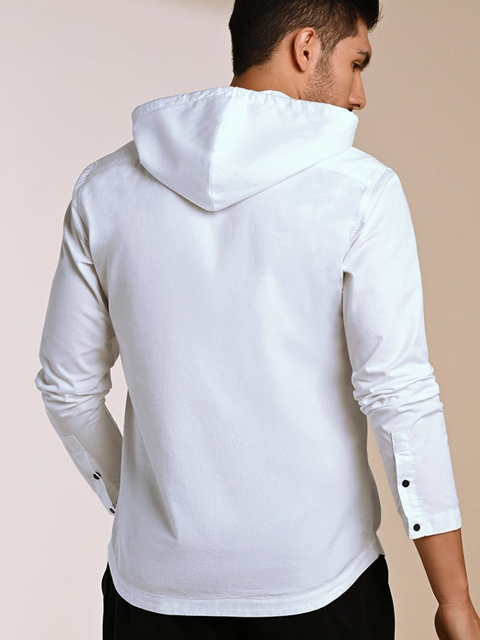 Crossway White Pop Over Hooded Shirt - Rana's favourite