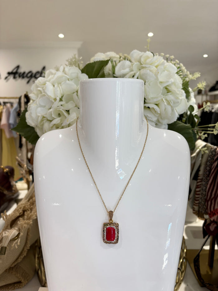 Crystal Pendant Necklace (6 Colours)