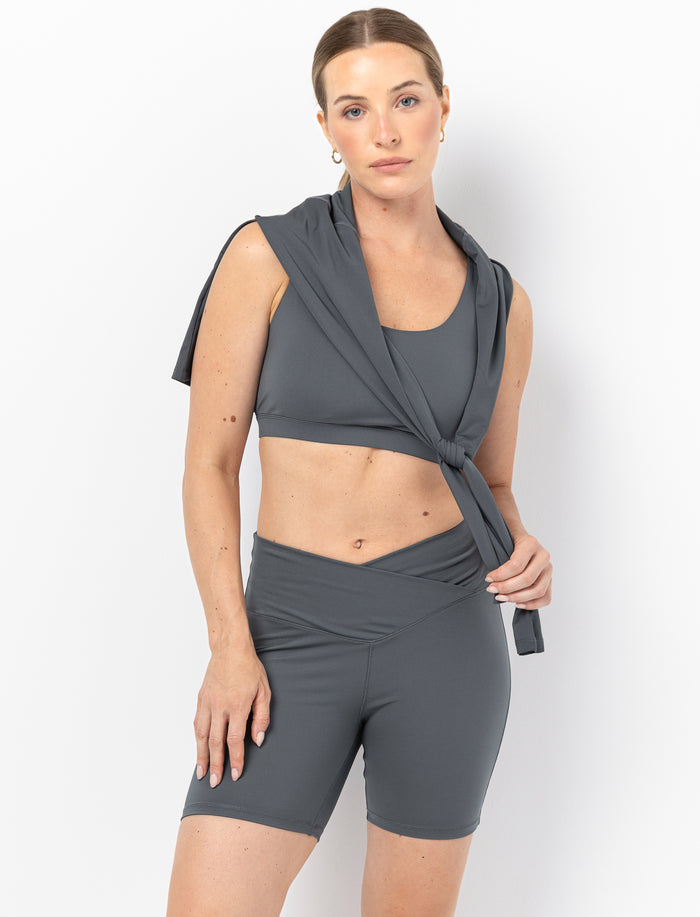 Cuissard de sport à taille croisée pour femme