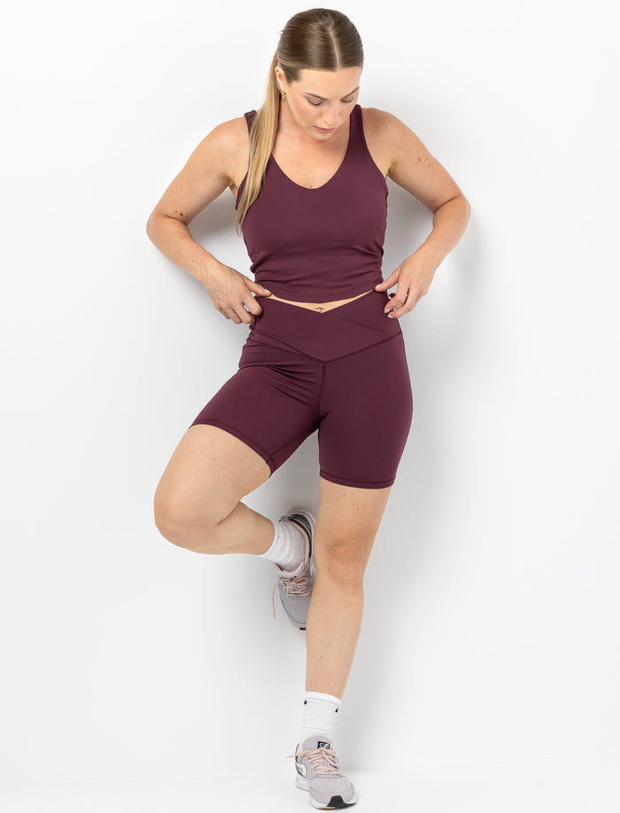 Cuissard de sport à taille croisée pour femme