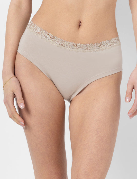 Culotte bikini à taille en dentelle pour femme