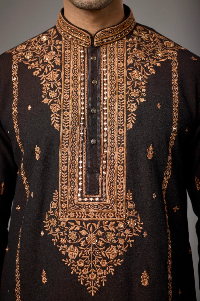 Premium Ornate Border Regal Kurta – Festive Occasion | Mahavir NX