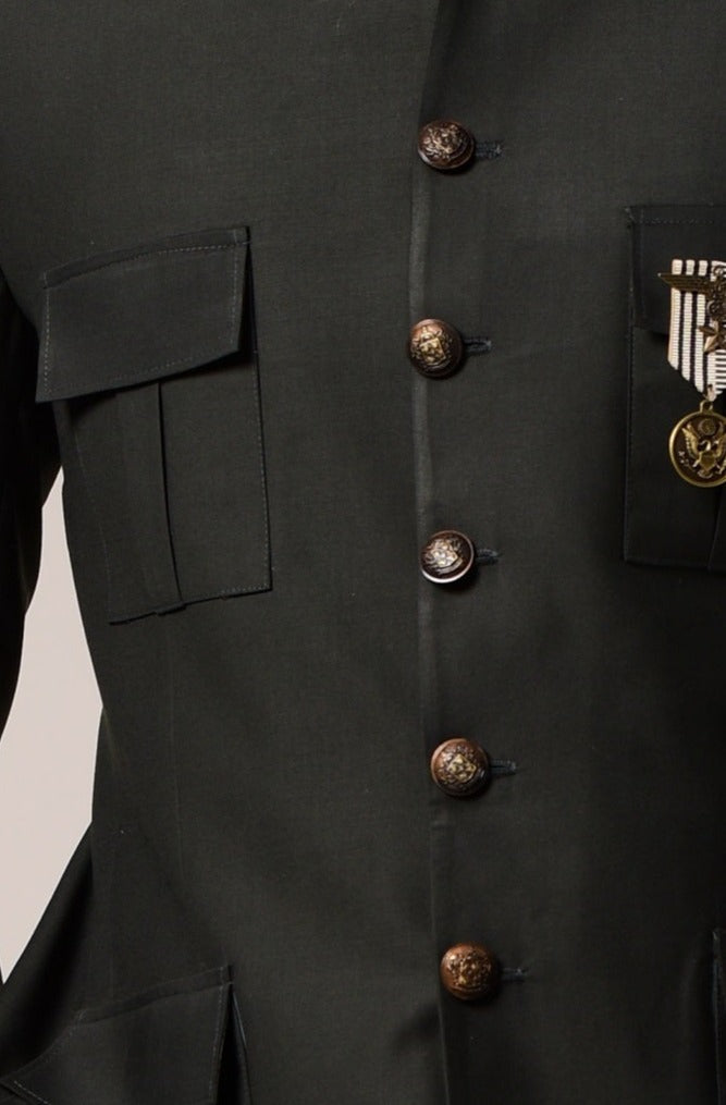 Dark Green Jodhpuri Bandhgala Blazer