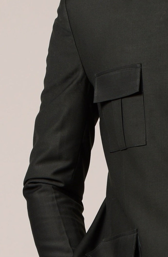 Dark Green Jodhpuri Bandhgala Blazer
