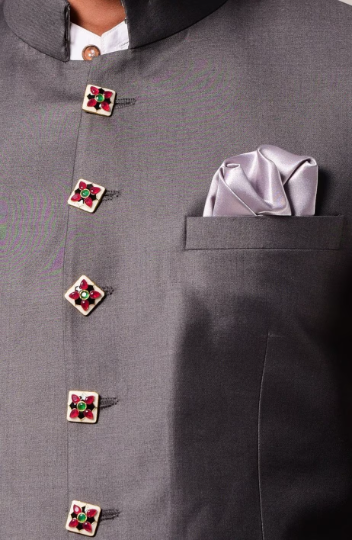 Dark Grey Royal Jodhpuri Suit for Men