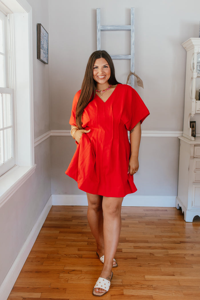 Date Night Darling Dress In Red